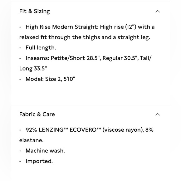 NWT Banana Republic High Rise Modern Straight Refined Navy Pant Size 0 Petite. - Picture 9 of 9